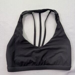 Buff Bunny Collection Women's M Medium Black Strappy Back Sports Bra Stretch